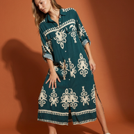 Tendresse Boutique Green Long-Sleeve Dress