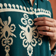 Tendresse Boutique Green Long-Sleeve Dress