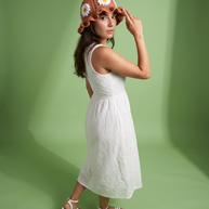 Hush and Stitch Light Brown Daisy Bucket Hat