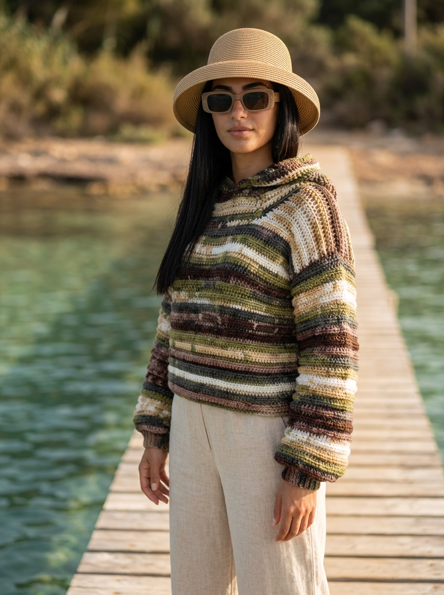 Route Raiment Evergreen Trails Crochet Hoodie - Medium