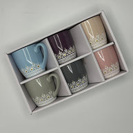 Set of 6 small mugs for coffee or tea