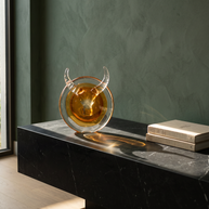Tati deco Murano glass taurus face medallion