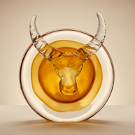 Tati deco Murano glass taurus face medallion