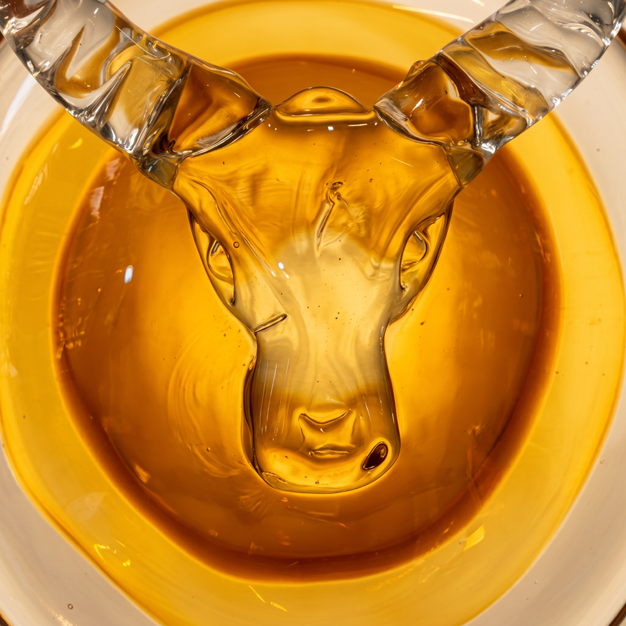 Tati deco Murano glass taurus face medallion