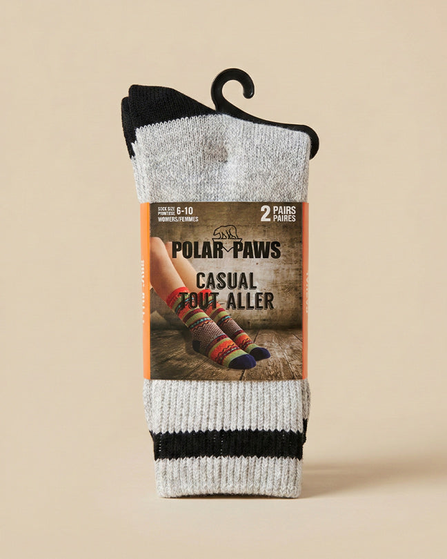 Polar paw casual tout aller gray black socks