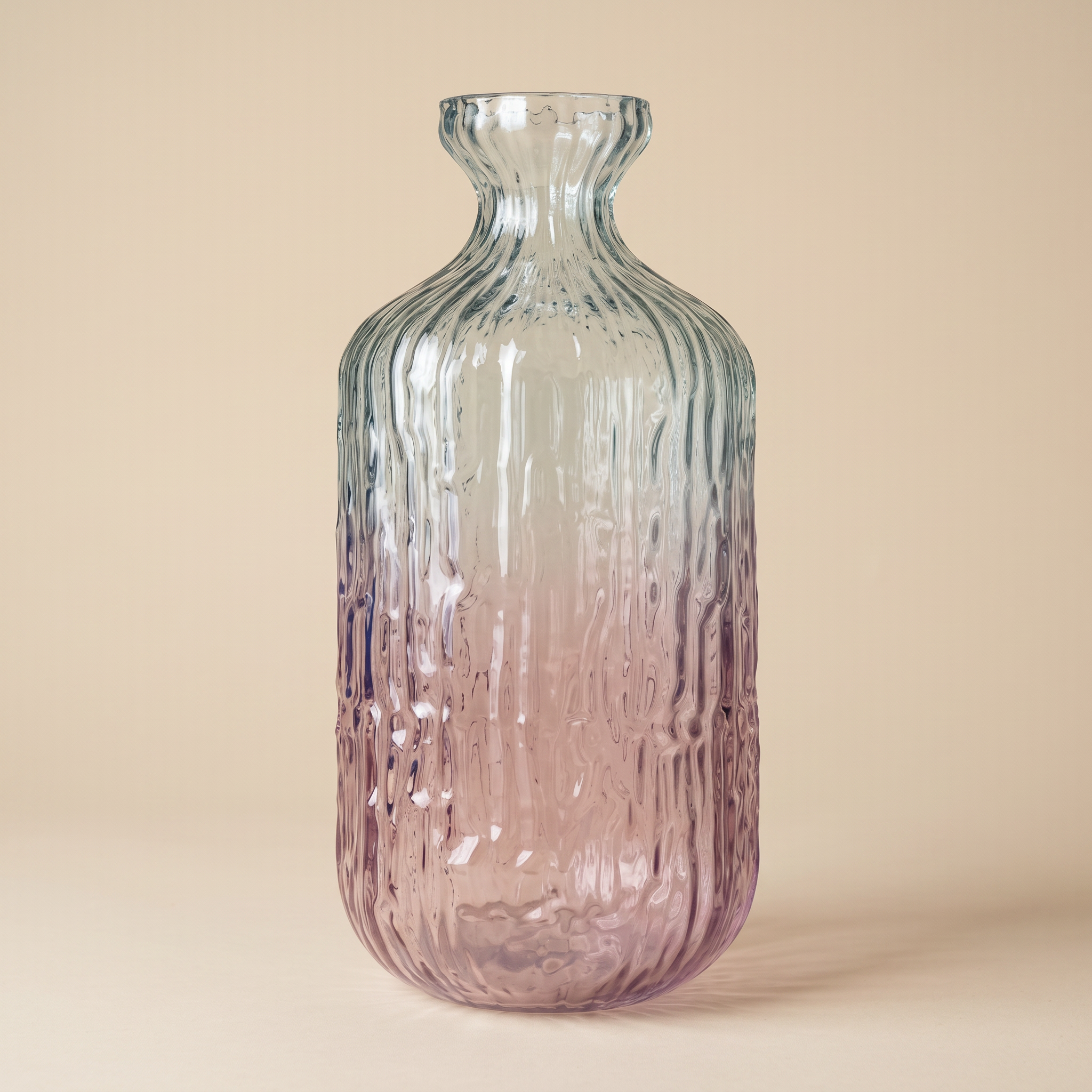 Tati deco Ombre ridged glass vase medium