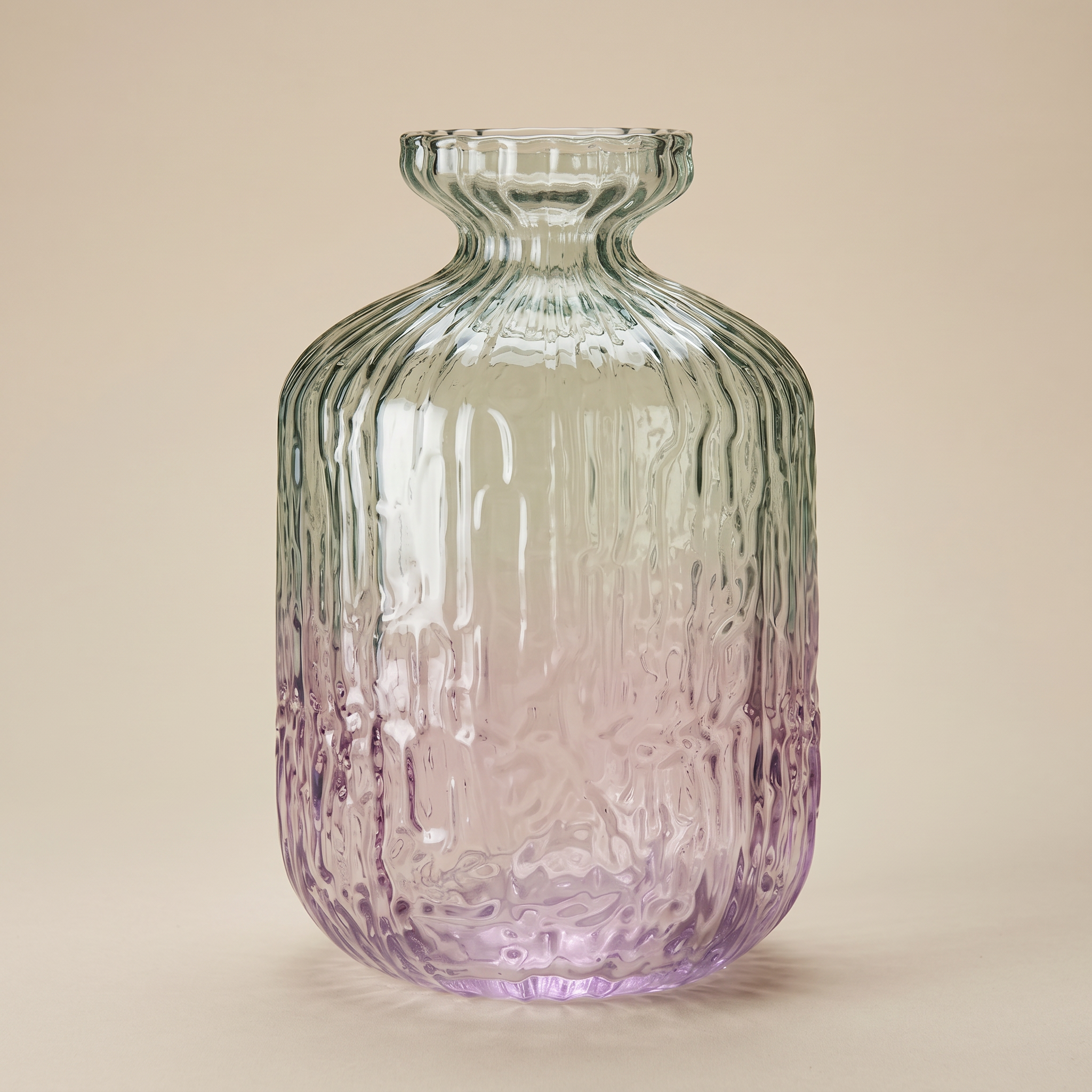 Tati deco Ombre ridged glass vase small