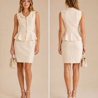 Rafelli Gilet Col Bébé & Short Skirt Set