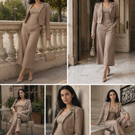 Rafelli Corset Top, Wide-Leg Trouser & Jacket Set