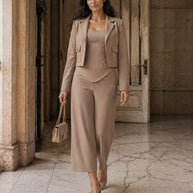 Rafelli Corset Top, Wide-Leg Trouser & Jacket Set