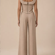 Rafelli Corset Top & Wide-Leg Pants Set