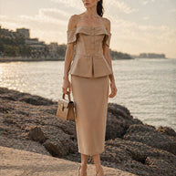 Rafelli Off-Shoulder Corset & Pencil Skirt Set