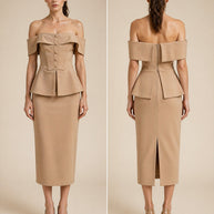 Rafelli Off-Shoulder Corset & Pencil Skirt Set