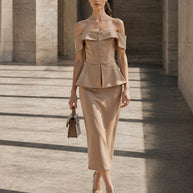 Rafelli Off-Shoulder Corset & Pencil Skirt Set