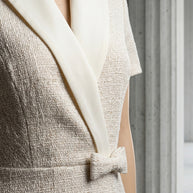 Rafelli Tweed Tuxedo Lapel Wrap Mini Dress