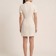 Rafelli Tweed Tuxedo Lapel Wrap Mini Dress