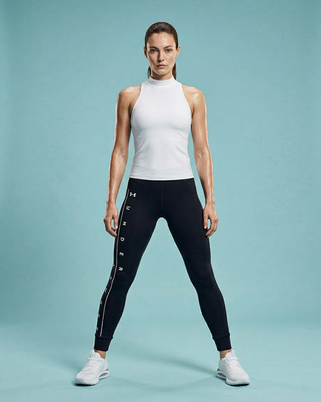 Under Armour black side leg logo legging