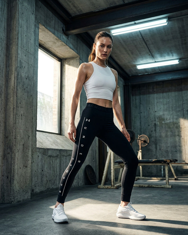 Under Armour black side leg logo legging