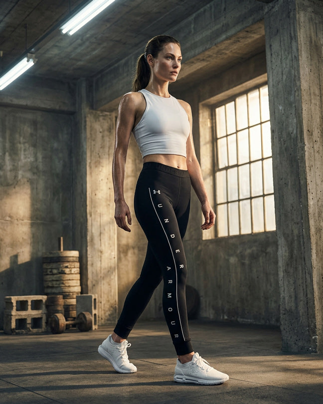 Under Armour black side leg logo legging