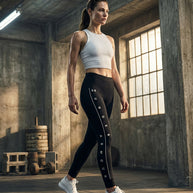 Under Armour black side leg logo legging