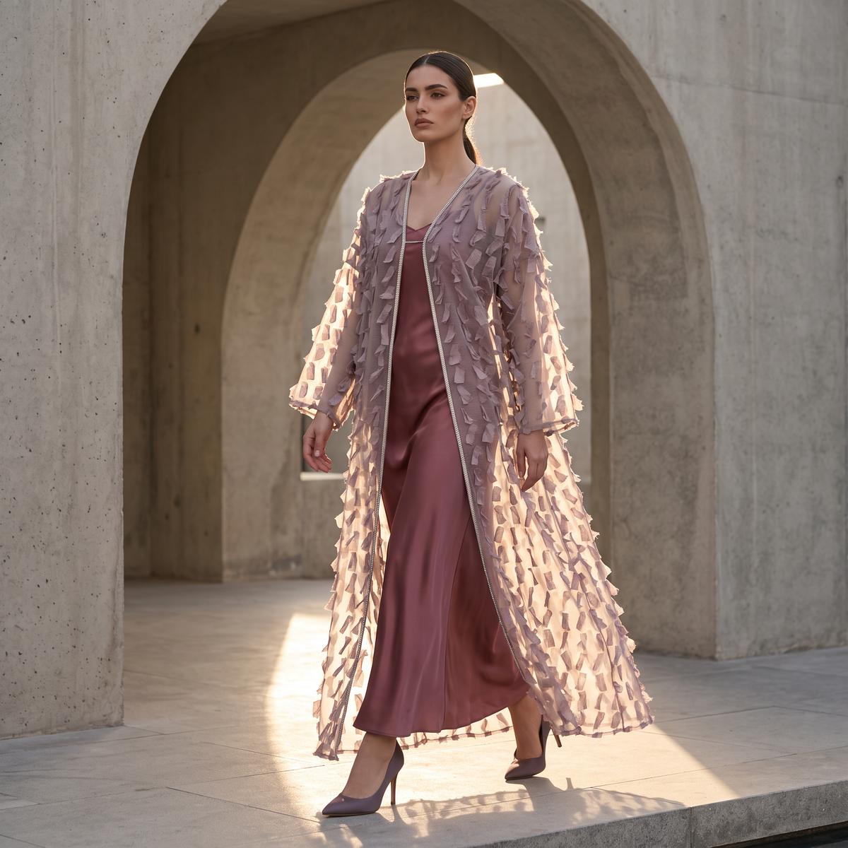 Kaafmoon Romantic Rose Organza Dress