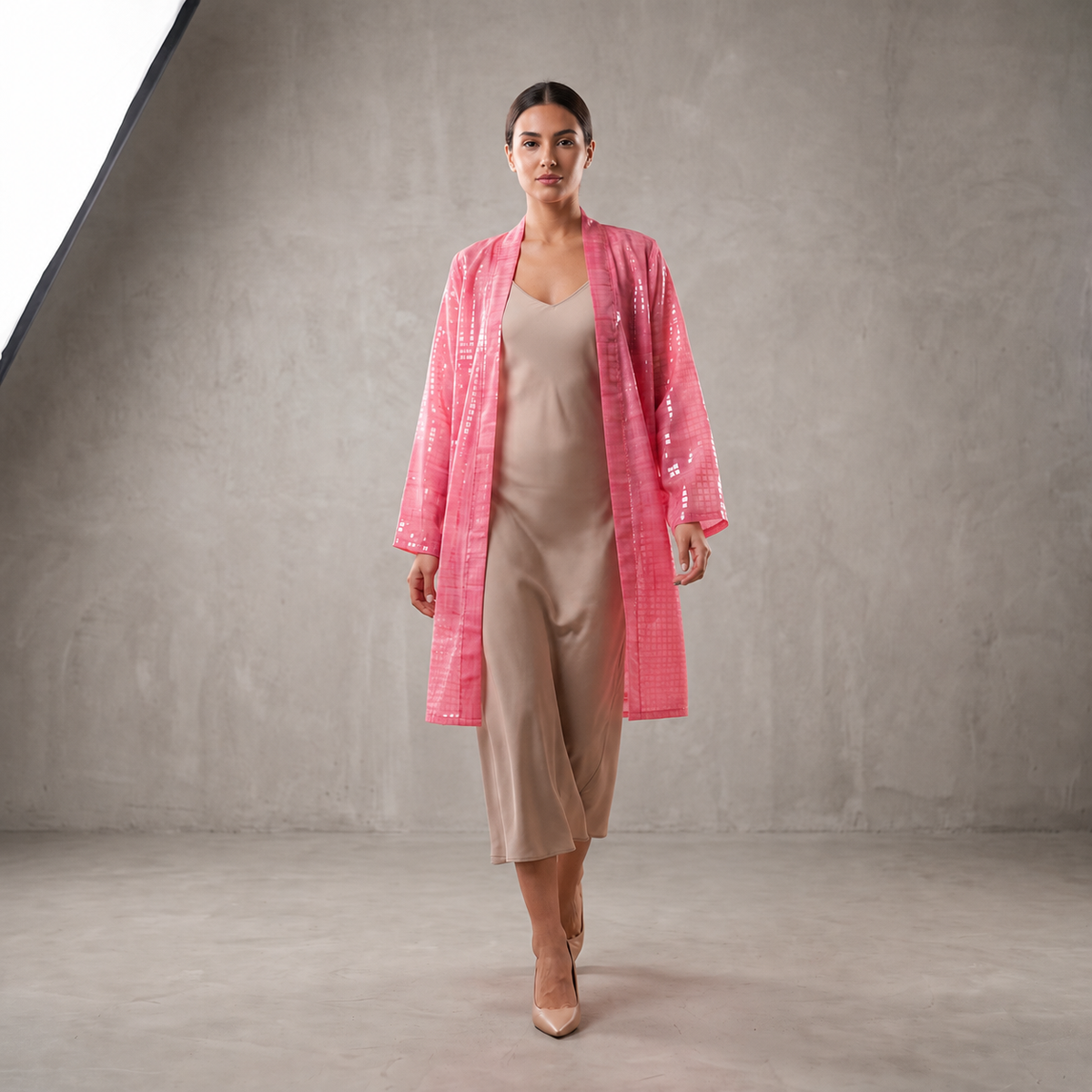 Kaafmoon Rose Fushia Sparkle Dress