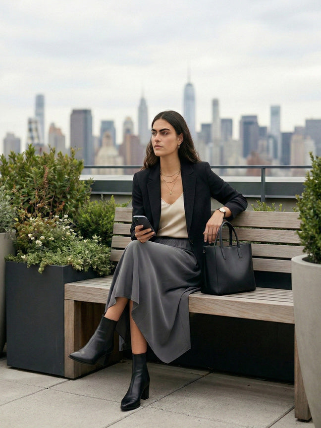 B newYork eco cocoon paneled skirt