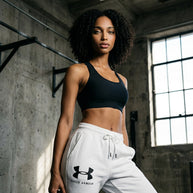 Under Armour white logo black jogger
