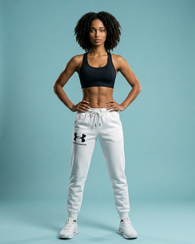 Under Armour white logo black jogger