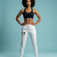 Under Armour white logo black jogger