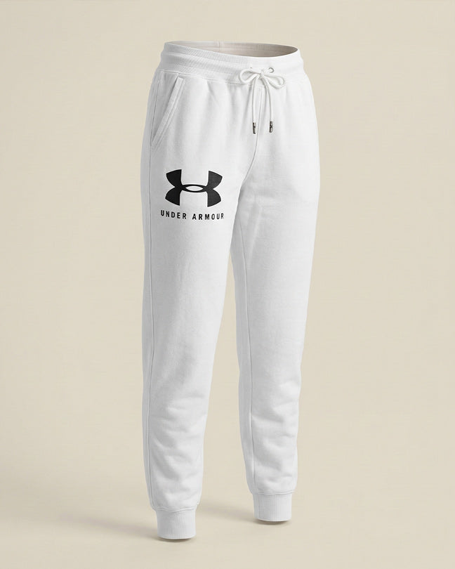Under Armour white logo black jogger