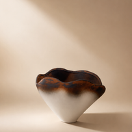 Tati deco Vase white brown metal