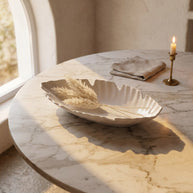 Tati deco White scalloped shell bowl