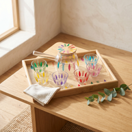 Handi Made Handpainted Lebanese Coffee Set – Wooden Tray